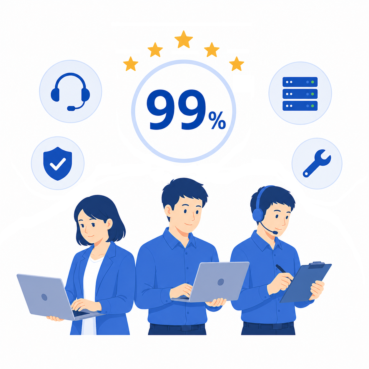 サービス利用継続率99％。長年の実績が信頼の証